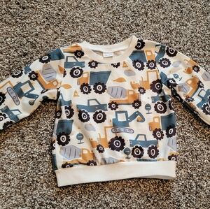 Construction Vehicles Crewneck Sweatshirt, 12-18M